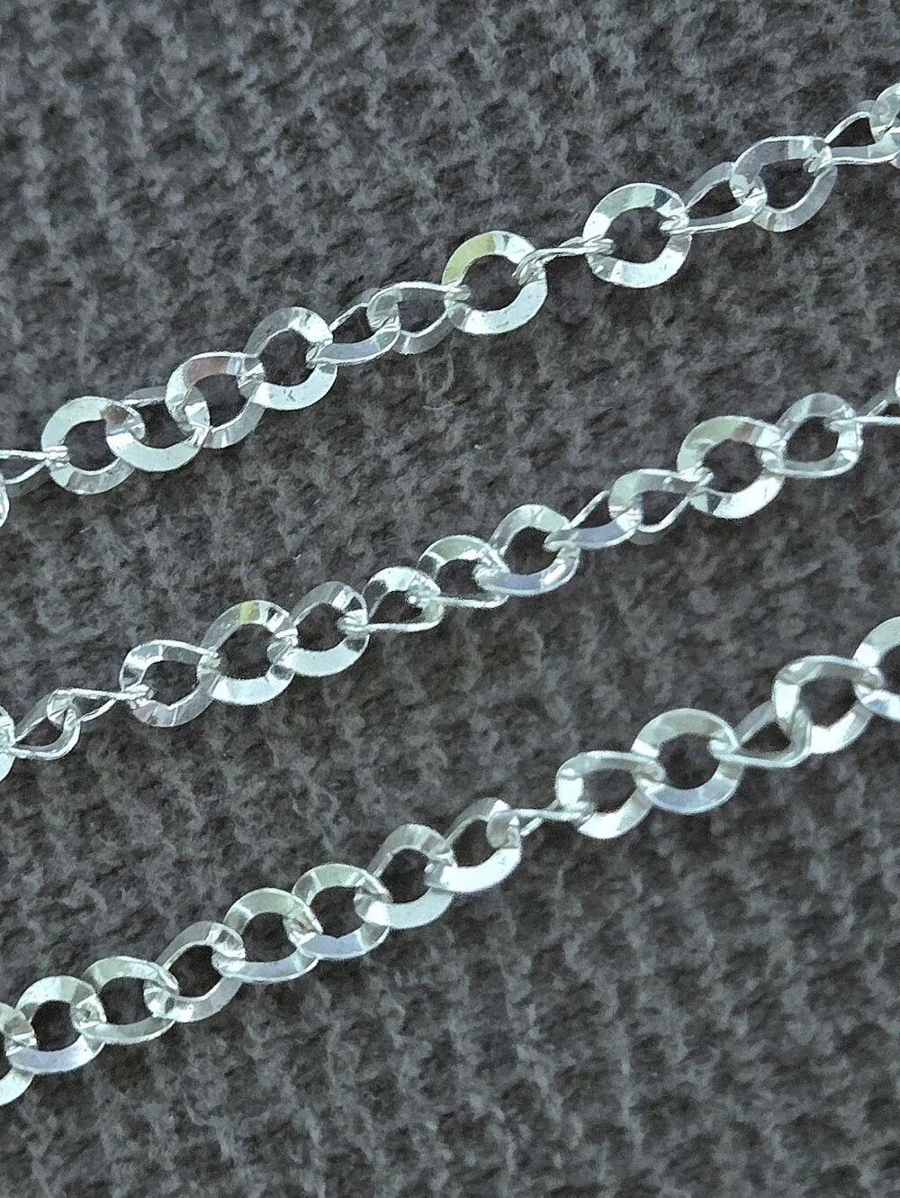 FAS Italy🇮🇹 Silver🤍 Twisted🧬 Flat Circle⭕️ Link Chain⛓️ - NWOT - Picture 13 of 15